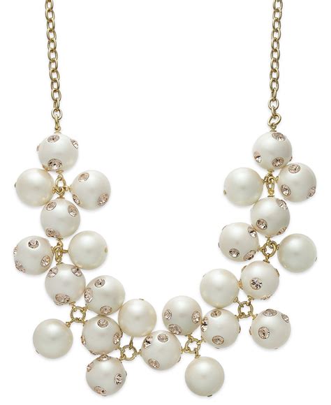 kate spade modern imitation pearl frontal necklace womens